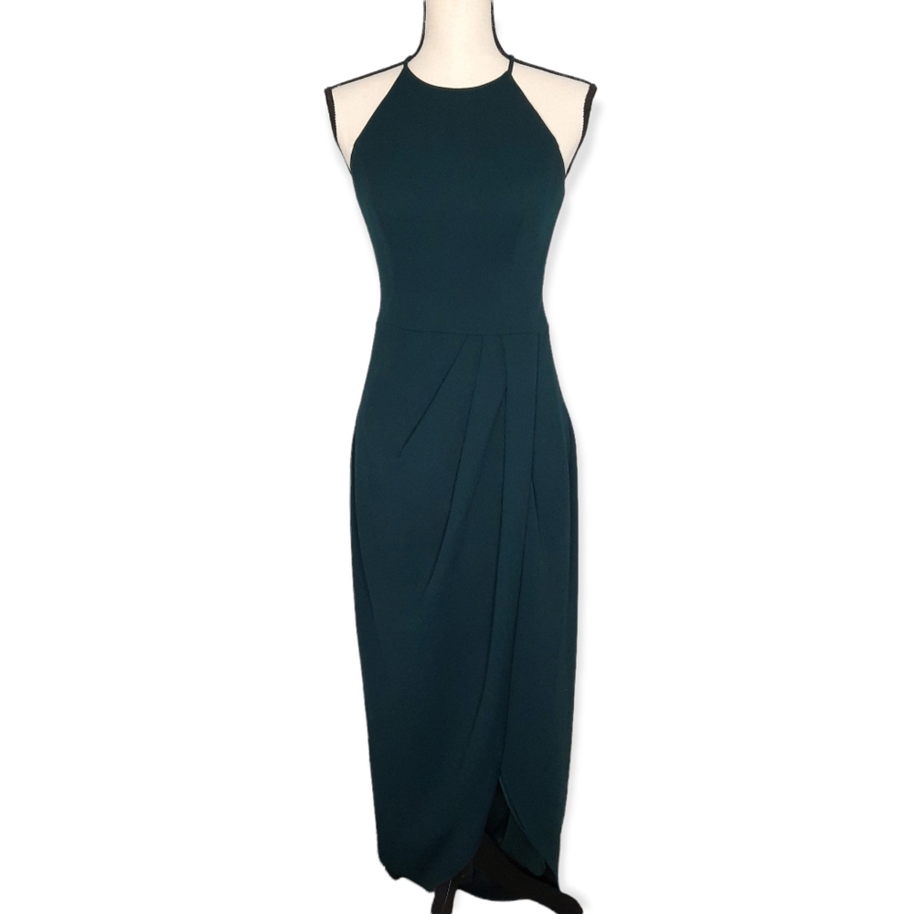 BHLDN Dark Green High Low Dress